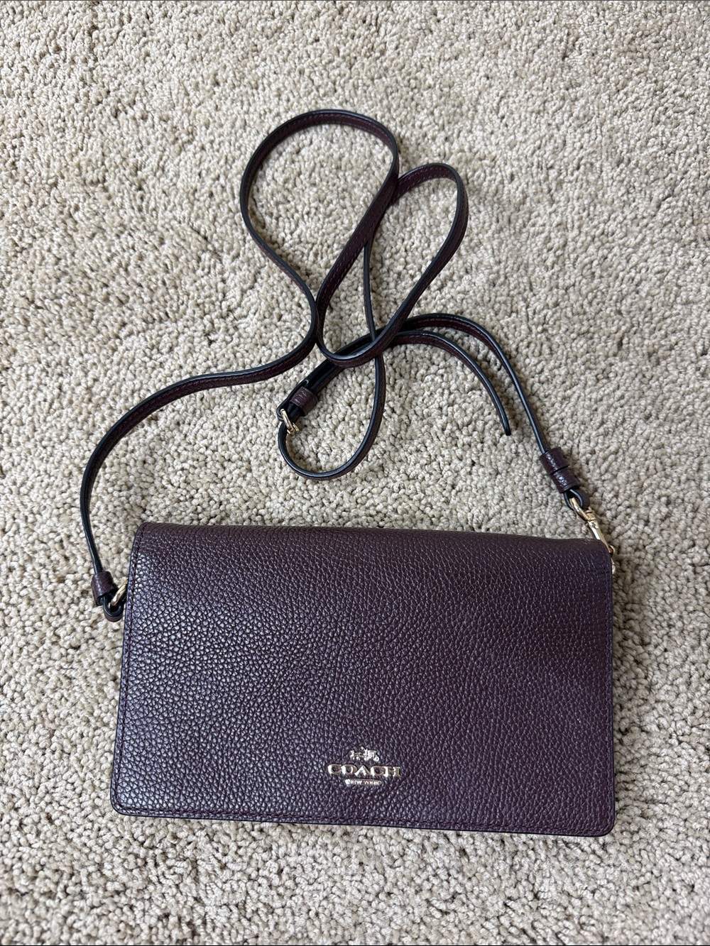 Coach | Pebbled Leather Crossbody in Burgundy